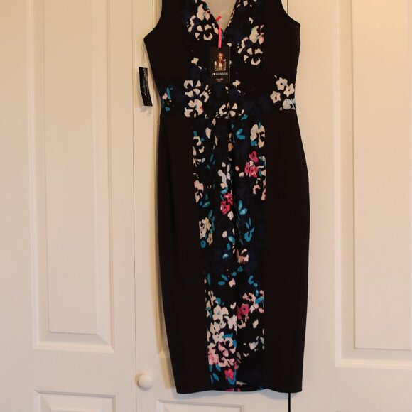 I ❤ Ronson Floral Block Bodycon Dress NWT Size Small - Picture 3 of 15